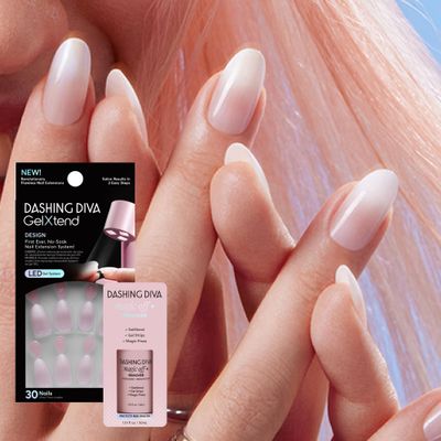 Dashing Diva GelXtend Design &amp; Removal Kit - Nail Tips &amp; Magic Off Remover - Acrylic Nails with LED Glue - Lasts Up to 14 Days - Press On Remover with Niacinamide and Castor Oil - Graceful Girl
