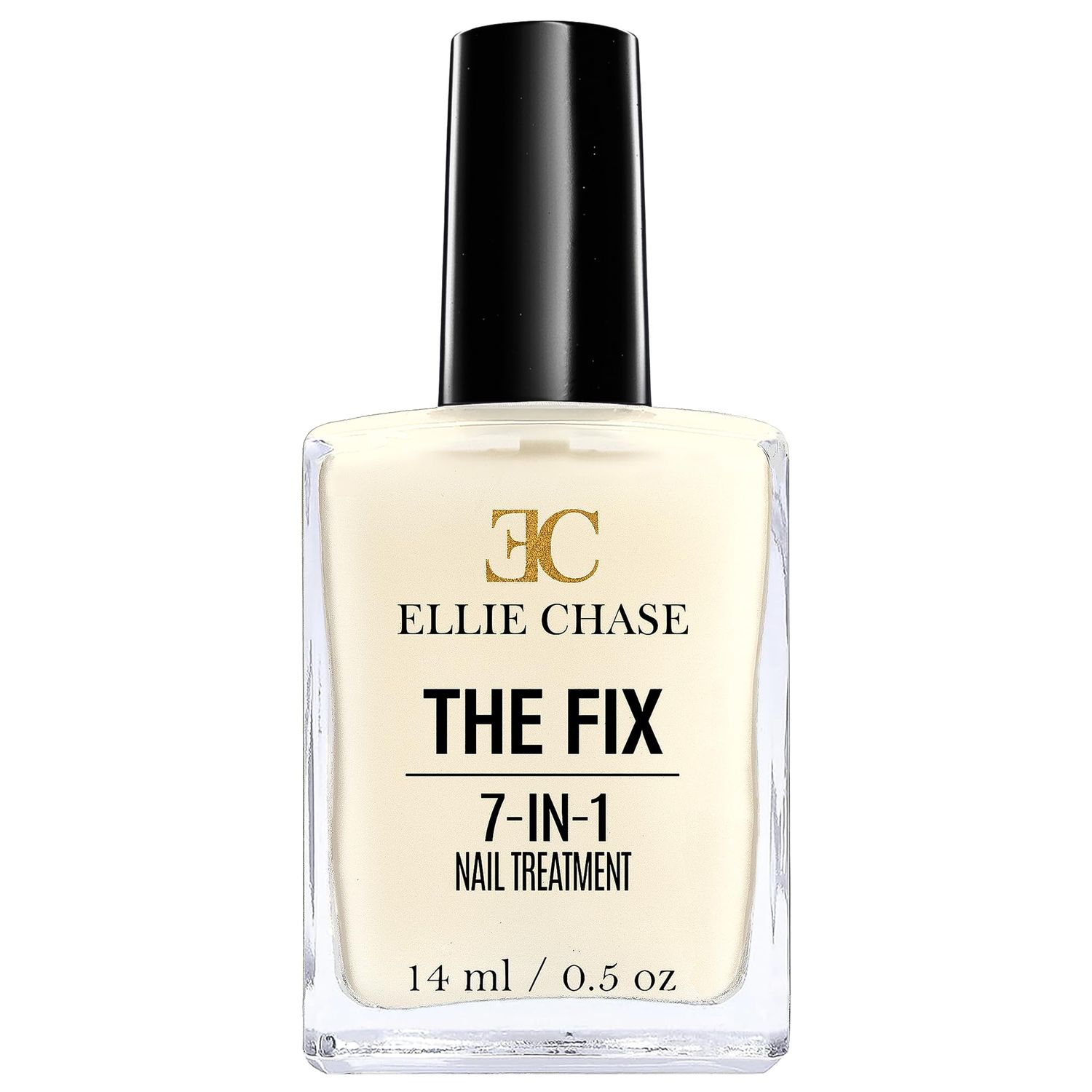 Ellie Chase 7 in 1 Nail Strengthener, Growth, Hardener, Repair Treatment Polish 0.5 OZ/Peptides/Vitamin E/Violet Extract/Oils/Amino Acid/Extra Hydration/Strength/Smoothing/Hardening/Protection/Shine