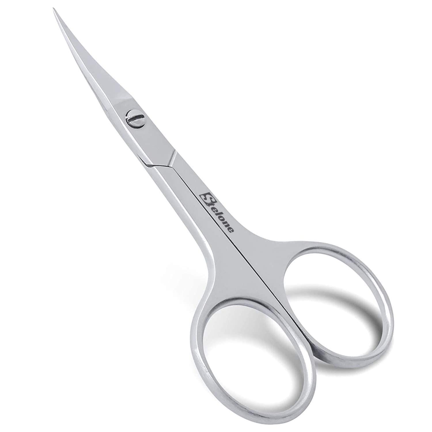 Stelone Multi Purpose Cuticle Scissors Stainless Steel Curved Blade Little Manicure and Eyebrow Scissors for Women, Cosmetic &amp; Brow Scissors for Facial Hair &amp; Eyelash Trimming