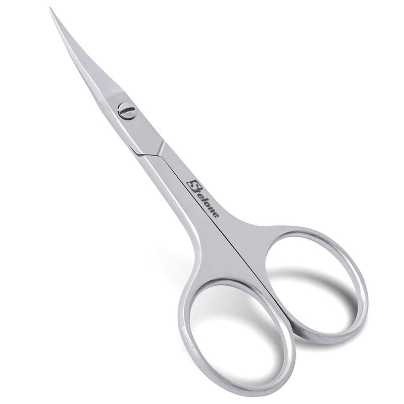 Stelone Multi Purpose Cuticle Scissors Stainless Steel Curved Blade Little Manicure and Eyebrow Scissors for Women, Cosmetic &amp; Brow Scissors for Facial Hair &amp; Eyelash Trimming