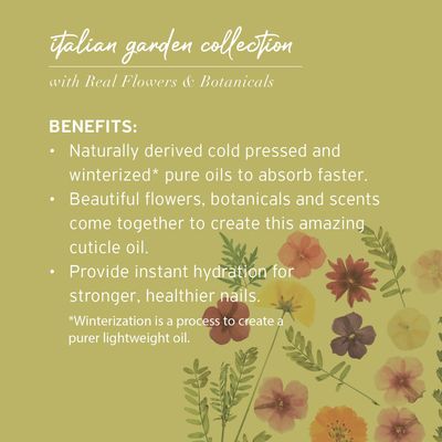 Cuccio Naturale Italian Garden Collection Revitalizing Cuticle Oil - Tuscan Garden with Hawthorn &amp; Wild Daisy - Hydrating and Nourishing Cuticle Oil for Stronger, Healthier Nails - 2.1 oz