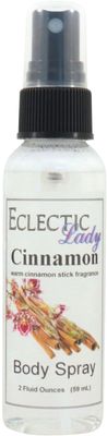 Eclectic Lady Cinnamon Body Spray, 2 ounces, Body Mist for Women with Clean, Light &amp; Gentle Fragrance, Cologne with Soft, Subtle Aroma For Daily Use