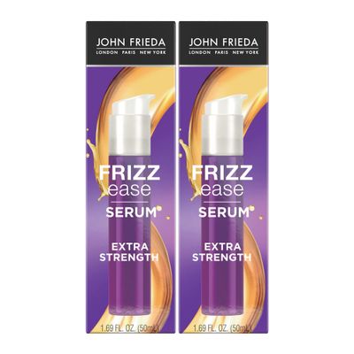 John Frieda Frizz Ease Extra Strength Hair Serum, Instantly Smooths for Healthy, Hydrated, Frizz-Free Hair, for Thick and Coarse Hair, with Argan Coconut Oil for Heat Protection, 1.69 Oz, Pack of 2