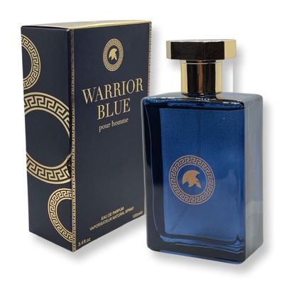 United Scents WARRIOR BLUE pour homme Eau de Parfum - 3.4 Fl Oz Fragrance for Men - Top Notes: Mint, Green Apple and Lemon