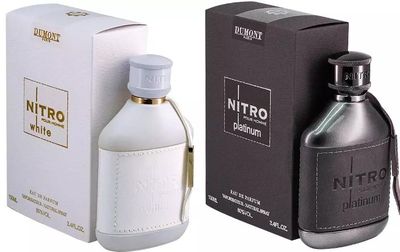 DUMONT Nitro White and Platinum Eau de Parfum Set, 3.45 fl oz Each, 2-Piece Fragrance Set