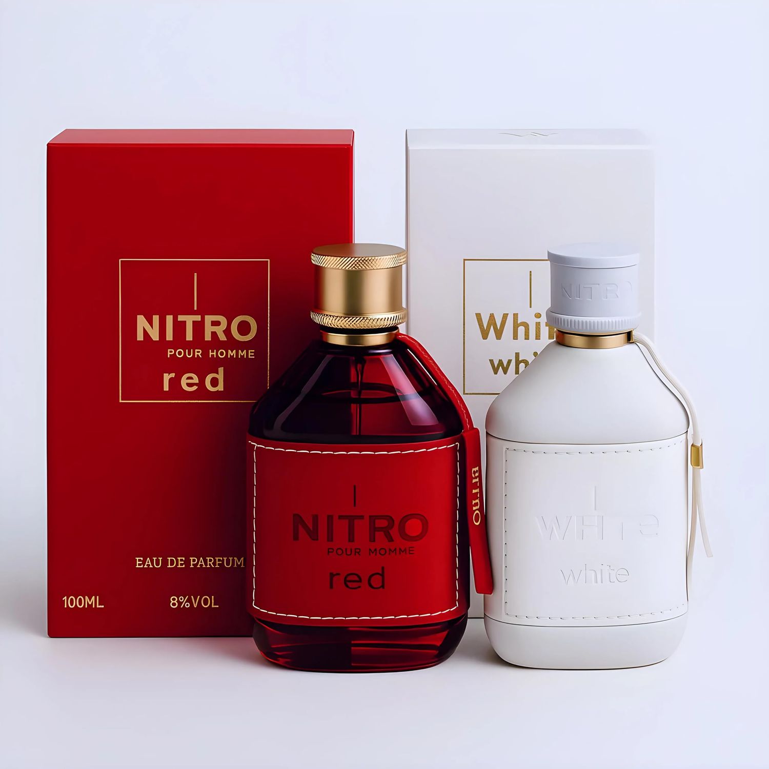 DUMONT Nitro White and Nitro Red Eau de Parfum Set, 3.45 fl oz Each, 2-Piece Fragrance Combo Pack