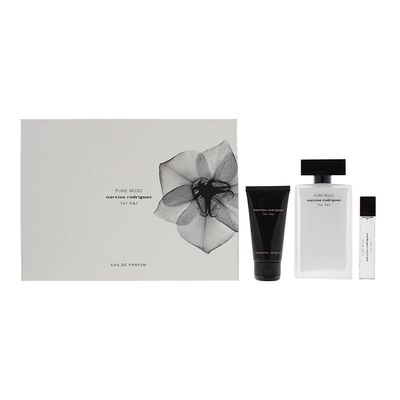 Narciso Rodriguez Pure Musc for Women 3 Piece Gift Set (3.4 Ounce Eau de Parfum Spray 1.6 Ounce Body Lotion 0.33 Ounce Eau de Parfum Spray) (10035697)