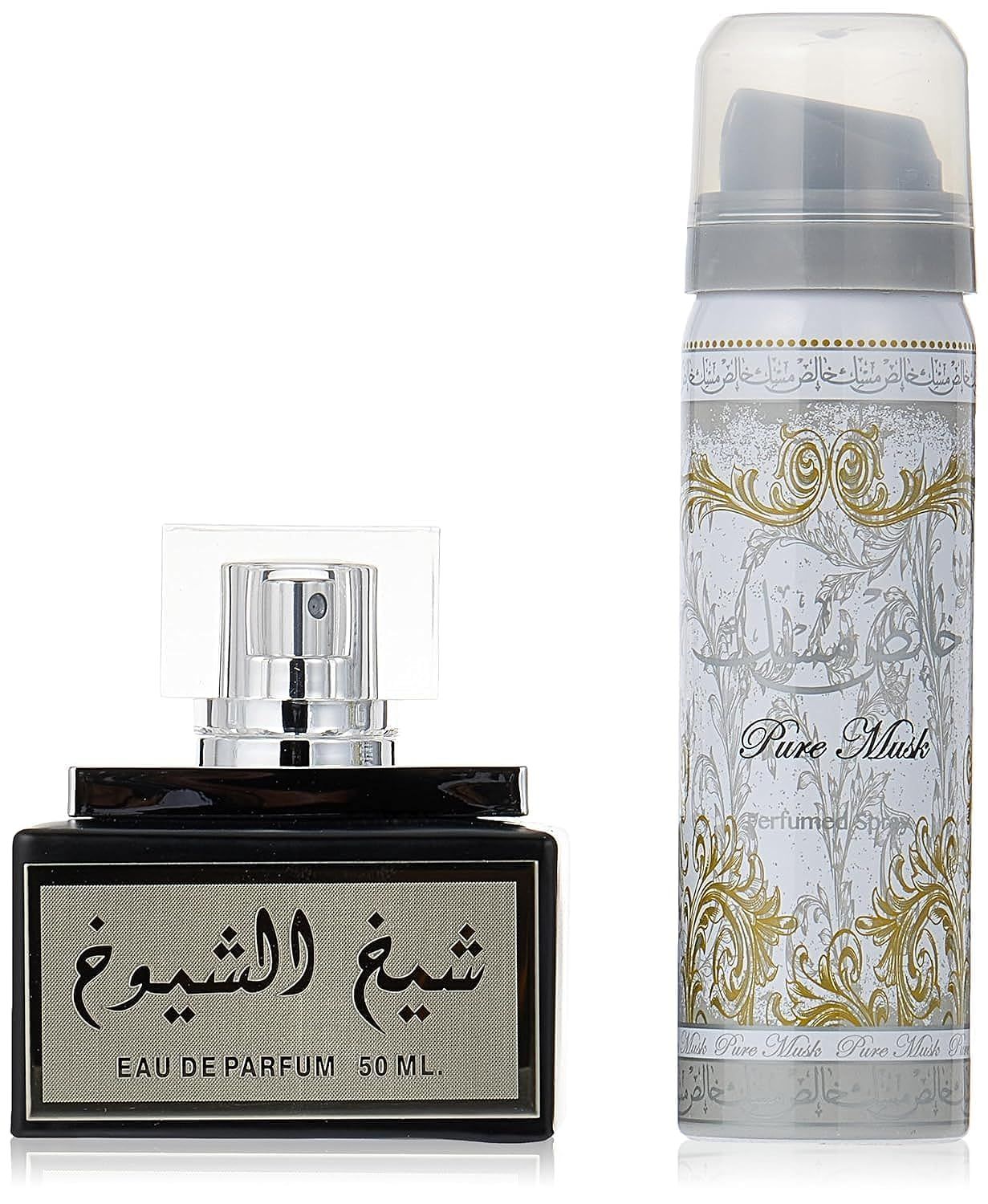 Lattafa Perfumes Sheikh Al Shuyukh Black 2-Piece Set for Unisex, (1.7 Ounce Eau De Parfum Spray 1.7 Ounce Deodorant Spray)