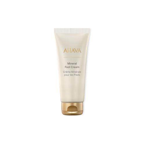 AHAVA Dead Sea Water Mineral Foot Cream - Nourishes &amp; Hydrates Dry Soles, Prevents Cracks &amp; Irritations, with Witch Hazel Leaf, Osmoter blend, Jojoba, Avocado, Sweet Almond &amp; Wheat Germ Oil, 3.4 Fl.Oz