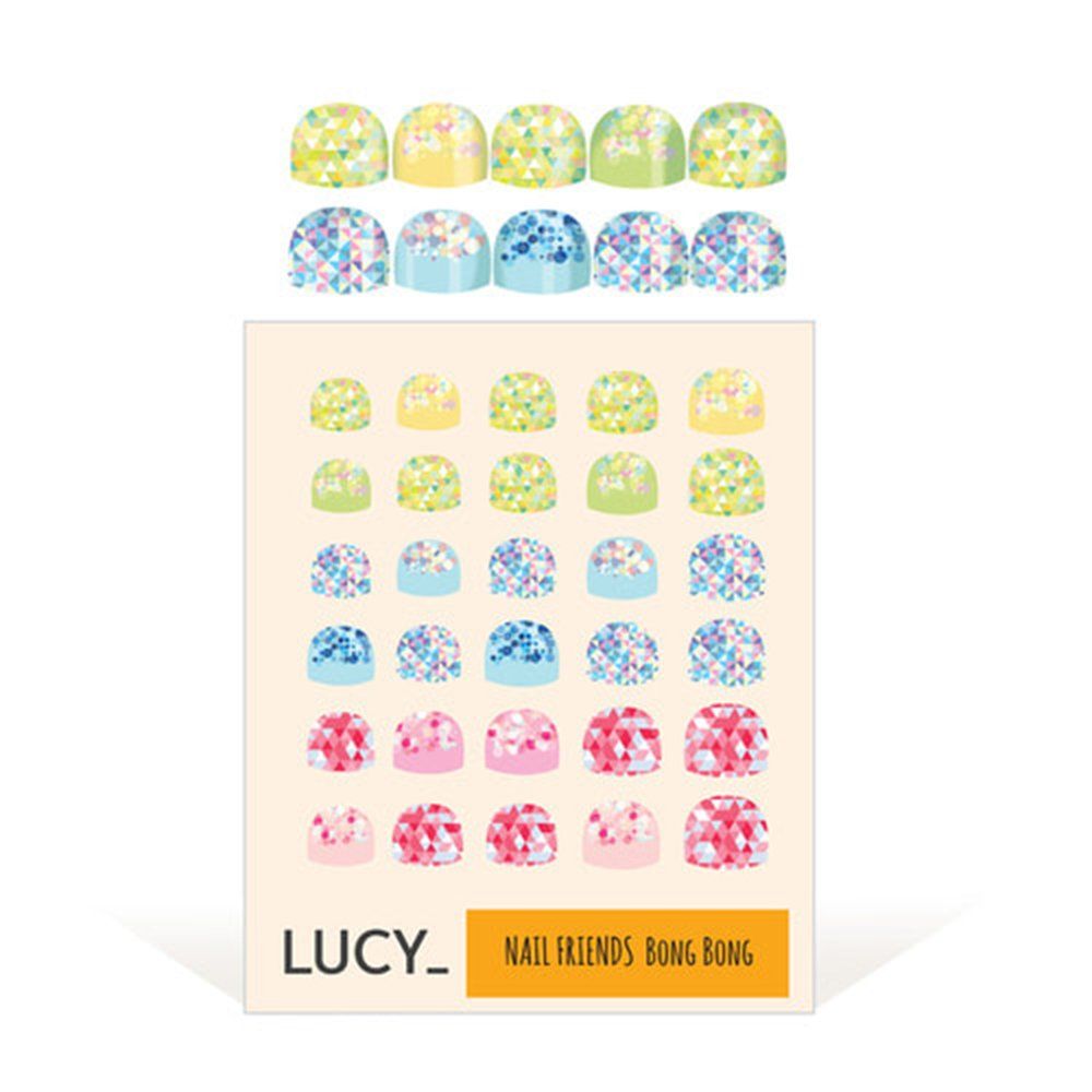 Premium Nail Wraps for Kids 3-6 Yo | 30 Non-Toxic Nail Polish Stickers That Let Nails Breathe | Patented Micro Holes for Safe, Healthy Nails | Long Lasting Nail Stickers for Girls (Glitter Pastel)