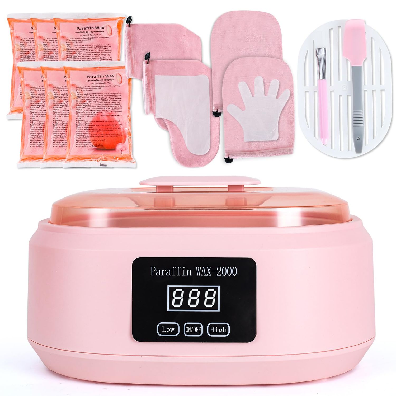 Ananelleo Paraffin Wax Machine for Hand and Feet - 3500ml Hot Wax Hand Wax Machine with 6 Pcs Paraffin Bath Wax, Auto-time and Keep Warm Paraffin Hand Wax Machine(Pink)