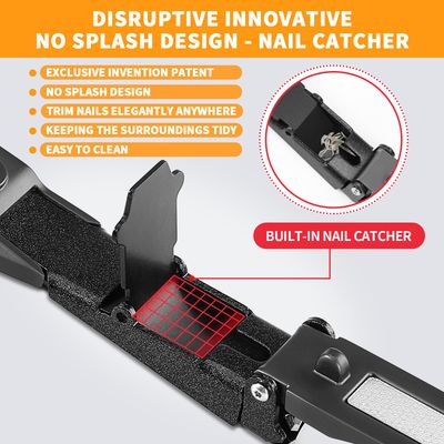 FEIXON Nail Clippers for Men Women with Catcher,Heavy Duty No Splash Ultra Sharp Fingernail Clipper &amp; Toenail Clippers,Nail Cutter with Nano Nail File for Adult,Seniors,Home,Travel,Gifts