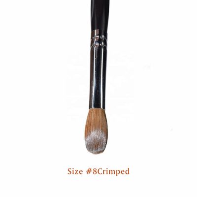 Yasterd Acrylic Nail Brush 100 Kolinsky Acrylic Brushes for Nails Size 8 Oval Crimped Shaped Nail Brushes for Acrylic Application Black Wood Handle Professional Nail Art Powder Brush Manicure Tool