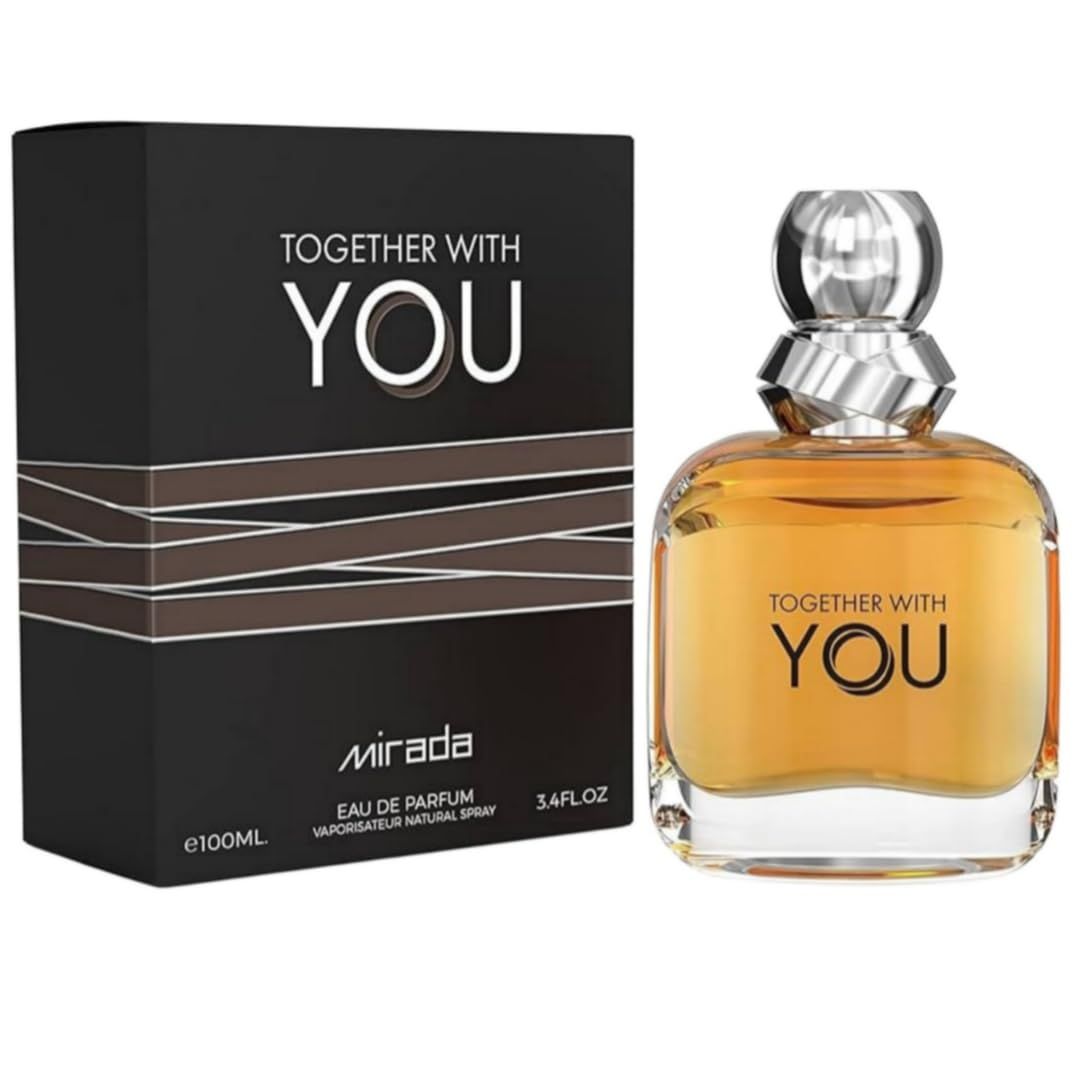 MIRADA Together With You, Mens Eau de Parfum (EDP) 3.4 FL. Oz (100ml), Mens Perfume with Notes of Melon, Pink Pepper, Violet, Mint, Cardamom, Pineapple, Cinnamon, Sage, Lavender, Vanilla, Chestnut
