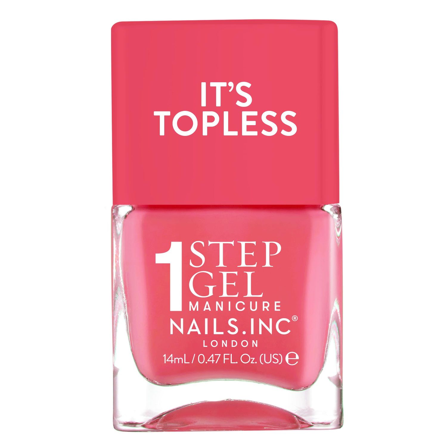 Nails Inc Its Topless Gel-Like Nail Polish, 4-in-1 Base Coat, Treatment, Color &amp; Top Coat, Long Lasting, Strong, Chip Free Nails, Glossy Salon Quality Manicure, Air Dry Nail Polish, Sofia, 0.47 Fl Oz