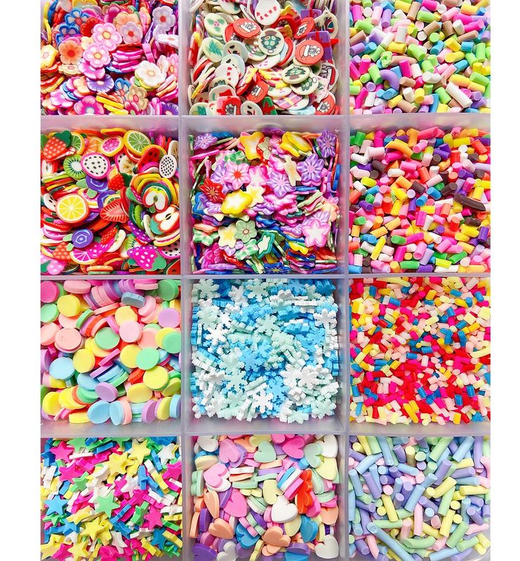 EHOPE Fake Fruit Slices Clay Polymer Sprinkles DIY Nail Art Supplies Kit - 24 Styles for Decoration and Cellphone Crafts