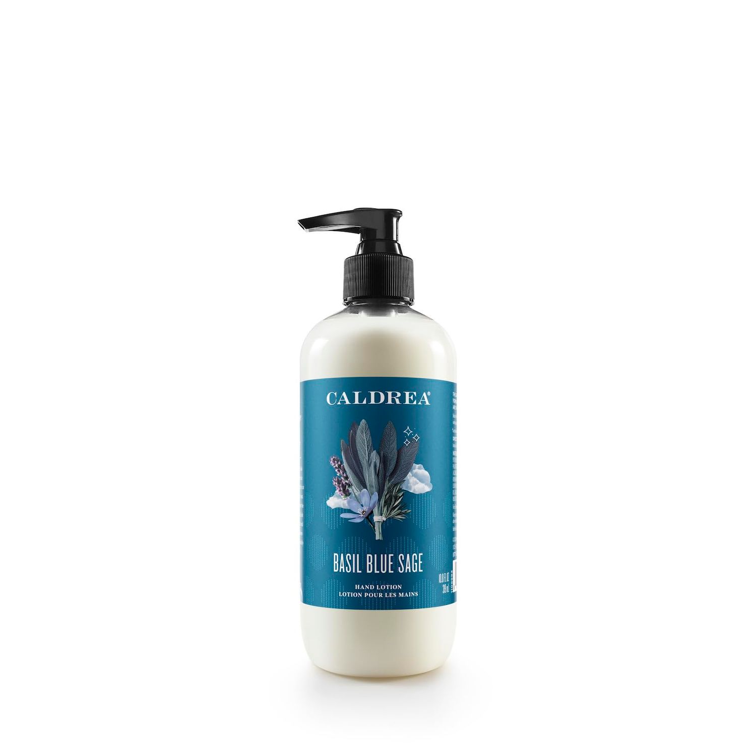 Caldrea Hand Lotion, For Dry Hands, Made with Shea Butter, Aloe Vera, and Glycerin and Other Thoughtfully Chosen Ingredients, Basil Blue Sage Scent, 10.8 oz