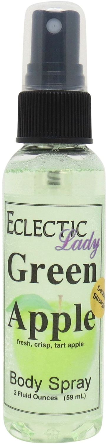 Eclectic Lady Green Apple Body Spray, Double Strength, 2 ounces, Body Mist for Women with Clean, Light &amp; Gentle Fragrance, Cologne with Soft, Subtle Aroma For Daily Use