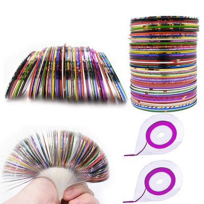 60 Colors Nail Striping Tape Line 2 Pieces Nail Tape Dispensers Free Tape Roller Dispenser Striping Tape Line Nail Art Decoration Stickers Nail Art Decoration Sticker DIY Nail Tip