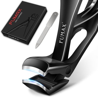 Toenail Clippers for Seniors Thick Toenails, Christmas Stocking Stuffers Large Toe Nail Clippers for Men, 2024 Upgrade Angled Nail Clippers with Catcher, Heavy Duty Fingernail Clipper Gift for Men