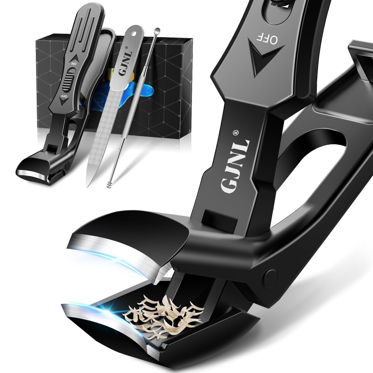 Toenail Clippers for Seniors Thick Toenails, Upgrade Angled Nail Clipper for Seniors, Toe Nail Clippers for Men with Wide Jaw Opening, Sharp Heavy Duty Fingernail Clipper Cutter with Catcher