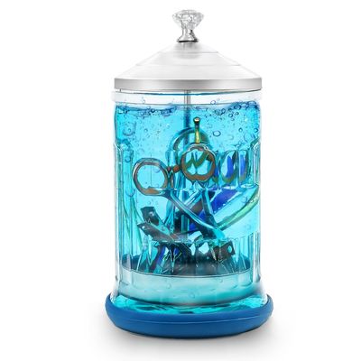 33 Oz Glass Disinfectant Jar with Removable Basket, Barber Disinfecting Soaking Jar Glass Disinfecting Container for Barber Supplies, Spa and Nail Tools