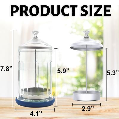 33 Oz Glass Disinfectant Jar with Removable Basket, Barber Disinfecting Soaking Jar Glass Disinfecting Container for Barber Supplies, Spa and Nail Tools