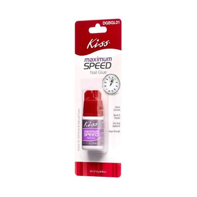 Kiss (1) Bottle Maximum Speed Nail Glue - Sets In Seconds Bonds &amp; Repairs - Great For Artificial &amp; Natural Nails DGBGL01