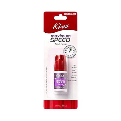 Kiss (1) Bottle Maximum Speed Nail Glue - Sets In Seconds Bonds &amp; Repairs - Great For Artificial &amp; Natural Nails DGBGL01