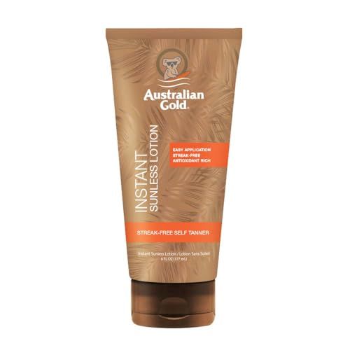 Australian Gold Instant Sunless Tanning Lotion, 6 Ounce | Rich Bronze Color with Fade Defy Technology | Energizes &amp; Softens Skin | New Packaging Same Formula