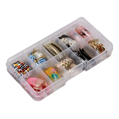 100 Pcs Random Original French Style False Acrylic Nail Art Tips 10 sizes with Clear Plastic Cases for Nail Salon Nail Shop DIY Nail Art Ballerina Nails
