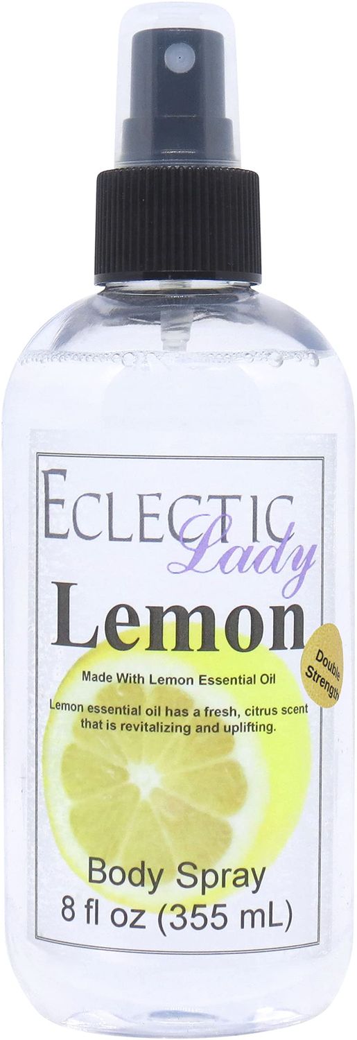 Eclectic Lady Lemon Body Spray, Double Strength, 8 ounces, Body Mist for Women with Clean, Light &amp; Gentle Fragrance, Cologne with Soft, Subtle Aroma For Daily Use