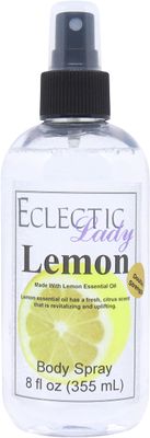 Eclectic Lady Lemon Body Spray, Double Strength, 8 ounces, Body Mist for Women with Clean, Light &amp; Gentle Fragrance, Cologne with Soft, Subtle Aroma For Daily Use