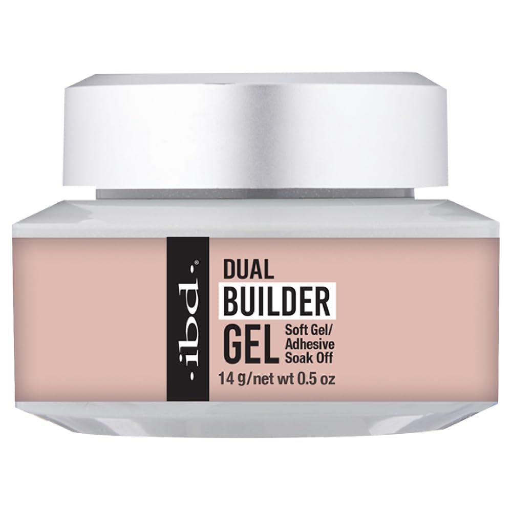 ibd Dual Builder Gel in Barely Nude, Soft Gel/Adhesive, Easy Soak Off, 0.5 oz
