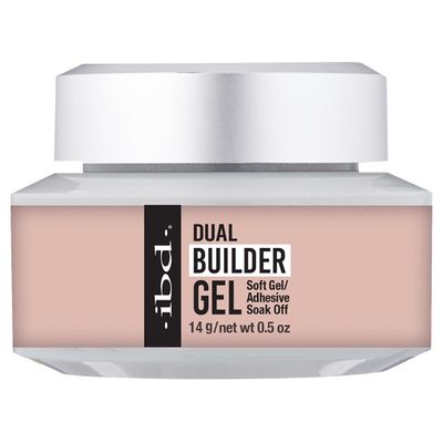 ibd Dual Builder Gel in Barely Nude, Soft Gel/Adhesive, Easy Soak Off, 0.5 oz