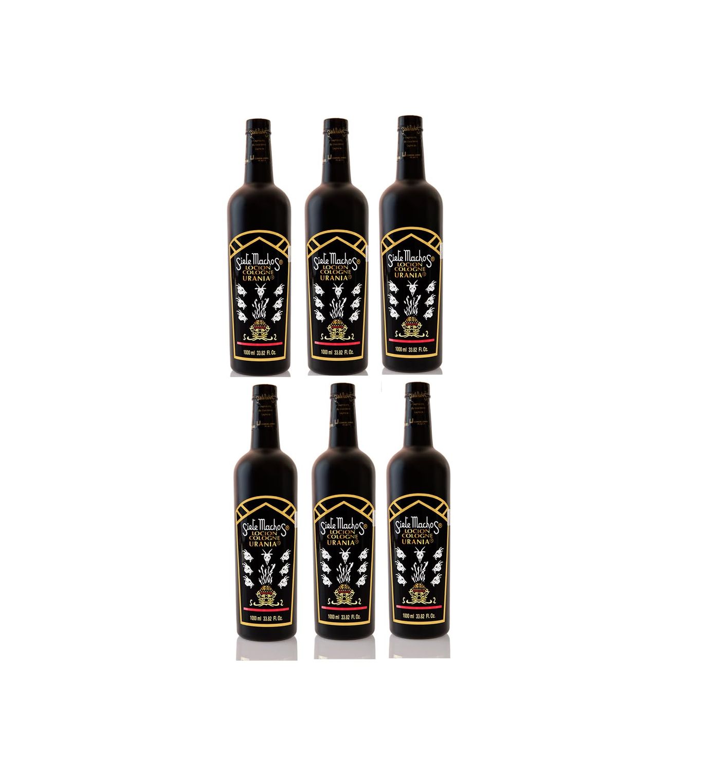 Siete Machos URANIA Original Cologne 33.82oz (1000ml) (6 Pack)