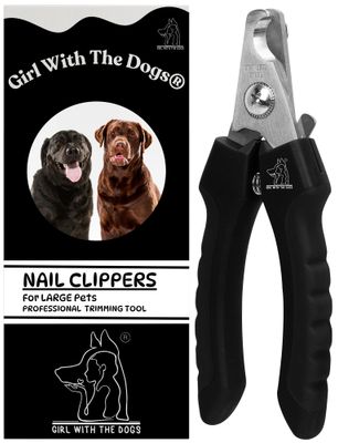 Pet Nail Clippers by Girl With The Dogs, Nail Clippers for Grooming and Claw Care for Cats/Dogs (Large)