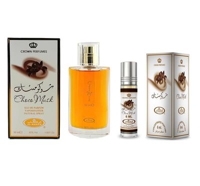 JFen Choco Musk 50ml and 6ml Eau de Parfum Spray oil for Men/Women Cologne-Rich Chocolate &amp; Musk (Pack of 2)