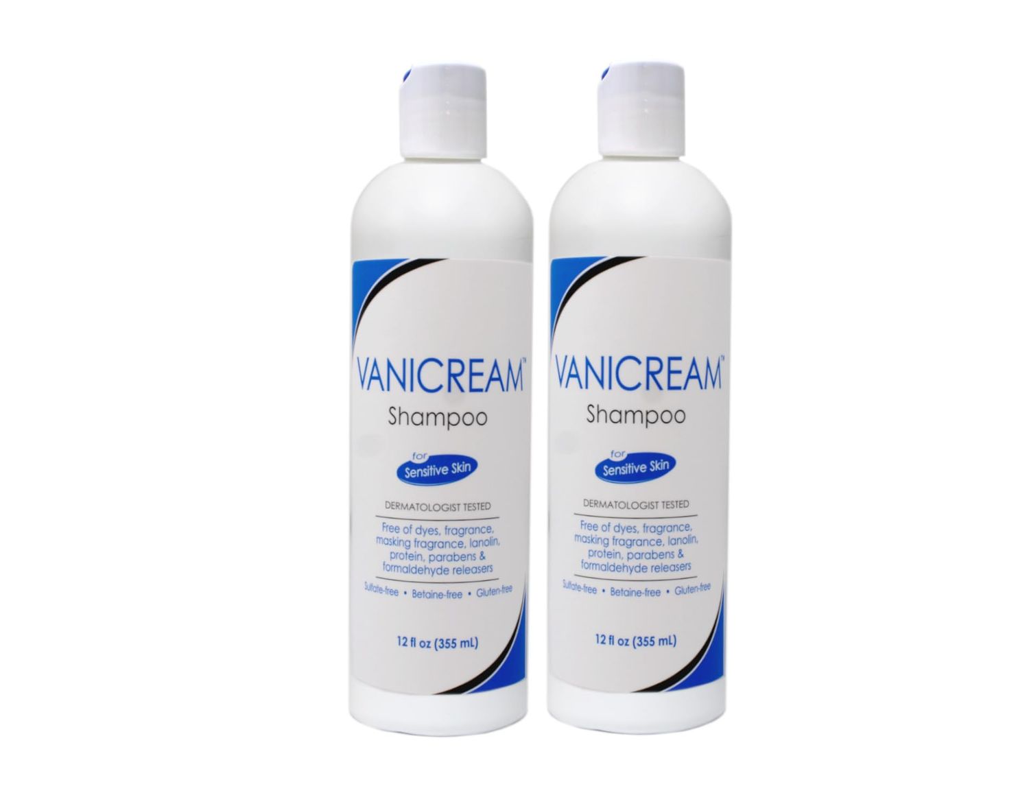 Vanicream Shampoo for Sensitive Skin, Dermatologist Tested, Free of Dyes, Fragrance, Parabens and Formaldehyde Releasers, Sulfate-Free, 12 fl oz (Pack of 2)