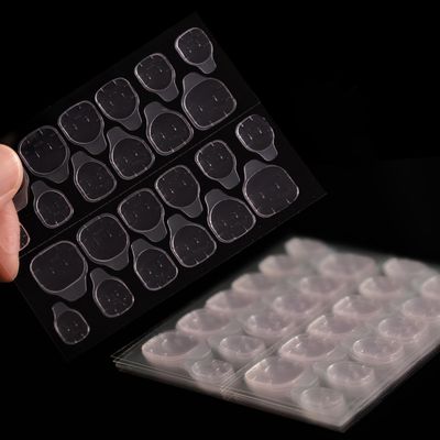 Coolnail 240pcs (10 Sheets) Adhesive Tabs Press on Nail Jelly Sticker Waterproof Breathable Glue Tabs Double-Sided Super Sticky Fake Nail Glue Pink Stickers Transparent Flexible for Manicure