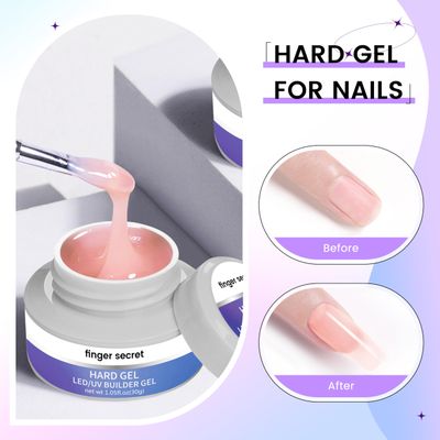 Hard Gel Builder Gel for Nails Durable Strong Long-lasting Nude 3D Sculpting Nail Extension Nail Builder Kit 1.05oz (nude, 1fl.oz)