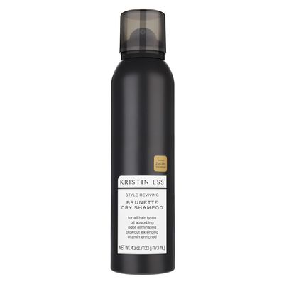 Kristin Ess Hair Brunette Dry Shampoo for Dark Brown Hair with Vitamin C for all Hair Types - Oil Absorbing Time Saving Dry Shampoo Powder Spray for all Hair Types, Vegan, 4 fl. oz.