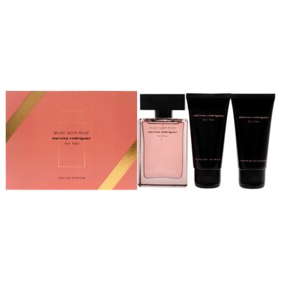 Narciso Rodriguez Gift Set: Musc Noir Rose 1.6oz EDP Spray, Body Lotion, Shower Gel for Women