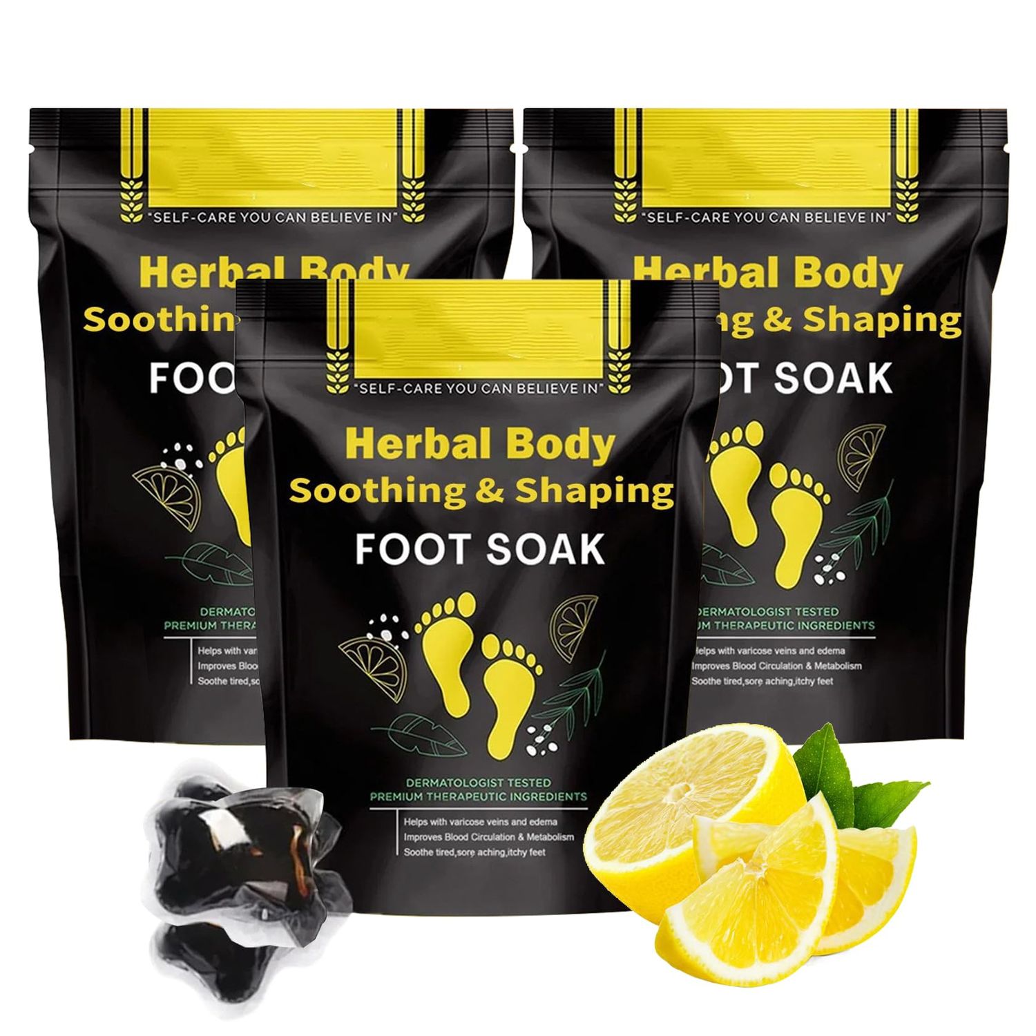 15PCS Herbal Foot Soak Beads, Body Detox Shaping Cleansing Foot Soak Beads for Soothing and Relaxing, Long Lasting, Portable, Daily Home Foot Massage Beads for Men and Women3 Pack/15PCS