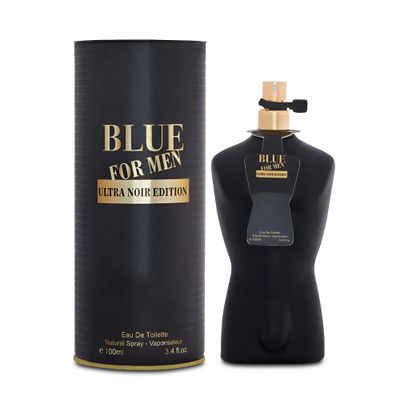 AFLUXE Blue Men Ultra Noir Edtion Sensual Woody Fragrance for Men | Long Lasting Cologne Aromatic Scent, Eau de Parfum Natural Spray - Great Holiday Gift, 3.4 Fl Oz/100 Ml