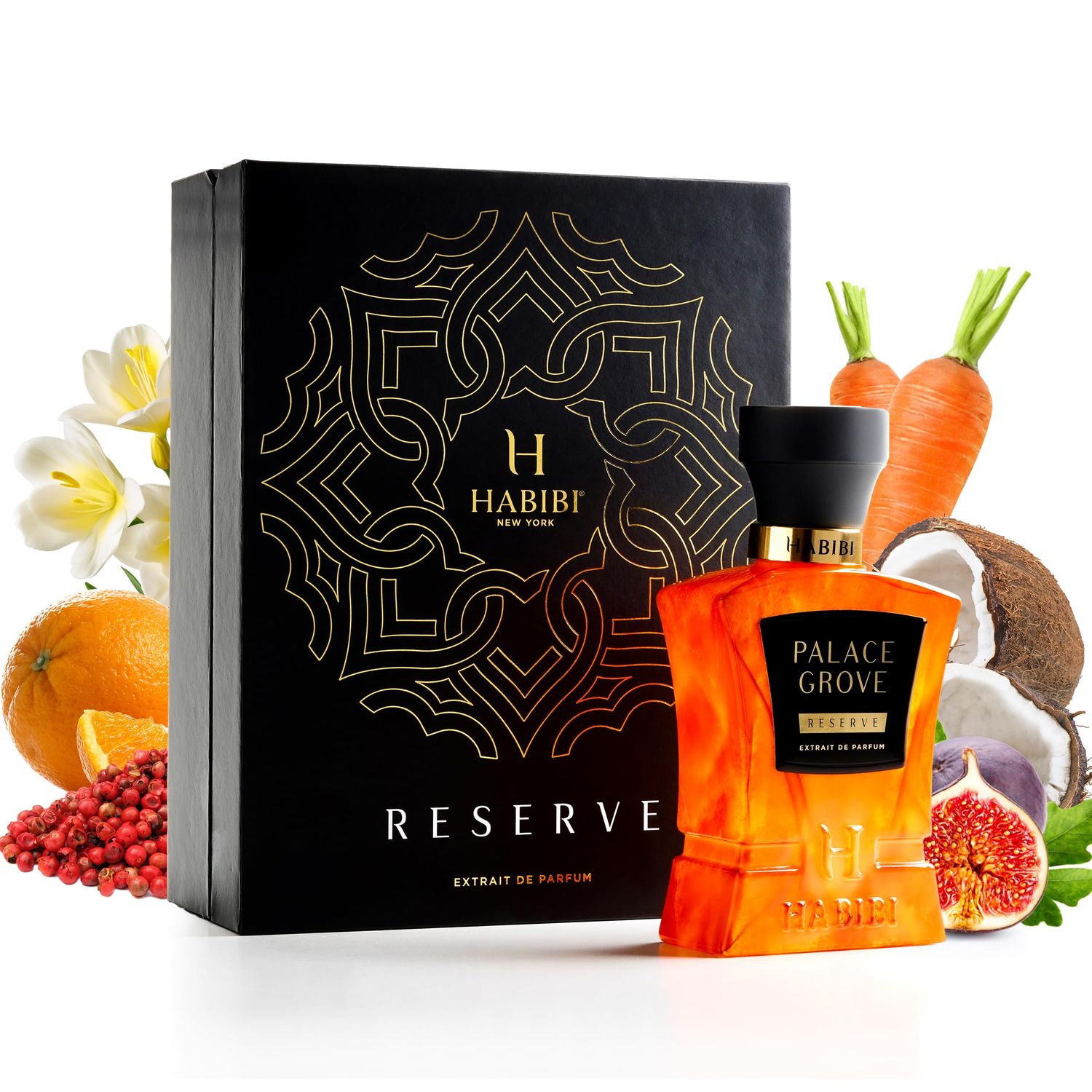 H HABIBI Palace Grove Extrait De Parfum, Cologne for Men &amp; Women (2.5OZ) Long Lasting Arabian Perfumes for Women &amp; Men - With Mandarin &amp; Vanilla Notes - Unisex Perfume