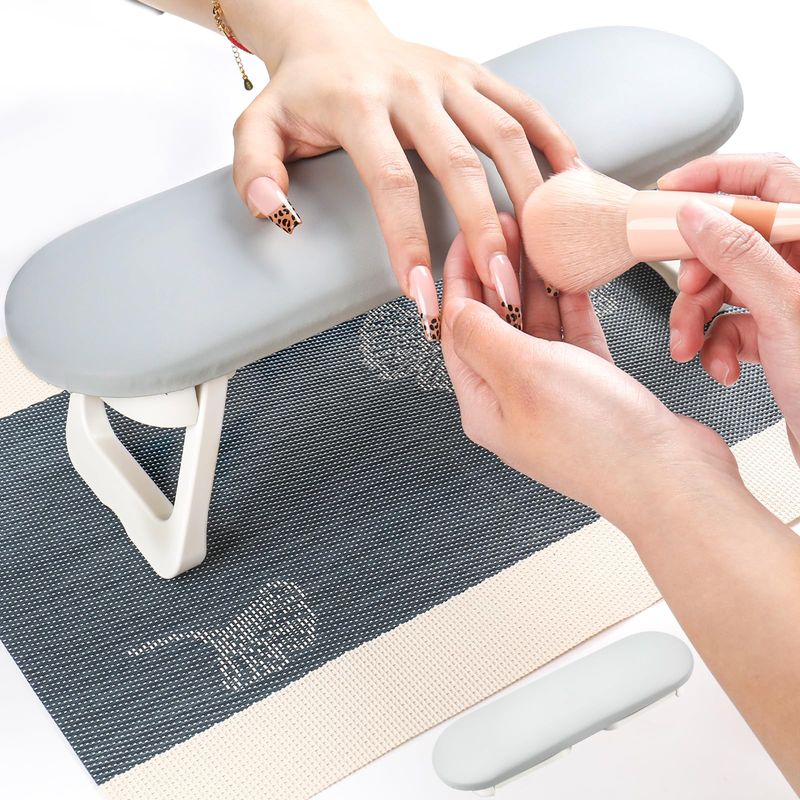 Nail Arm Rest Cushion, Professional Adjustable Nail Hand Rest Stand Arm Rest for Acrylic Nails Cushion Hand Holder, Hand Pillow Stand with PU Leather Soft High-Density Sponge, Manicure Nail Tool