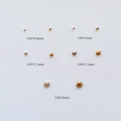 NAIL ANGEL Approx.1000pcs/bag Nail Art Round Metal Stud Different size Stud Gold and Silver Color 10011