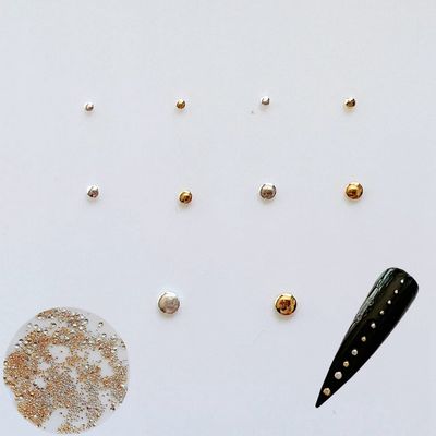NAIL ANGEL Approx.1000pcs/bag Nail Art Round Metal Stud Different size Stud Gold and Silver Color 10011
