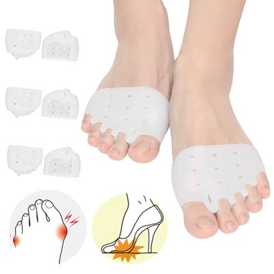 Toe Separator, Metatarsal Pads(3 Pairs), Toe Spacers, Metatarsal Pads Women, Soft&amp;Breathable Metatarsal Cushion, Toe Straightener, Great For Bunion, Hammer Toes, Metatarsal Pain For Men &amp; Women